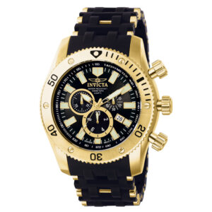 ectq0410_vni_0 jpg - Sea Spider Swiss Ronda 5040.D Relgio Masculino Calibre 50mm. Ouro. Preto 0140, Invicta -<p>Este lindo relgio Invicta Sea Spider contm um movimento preciso alm de uma caixa dourada. Seu mostrador exibe um mostrador preto de metal protegido por um cristal Flame Fusion alta</p>