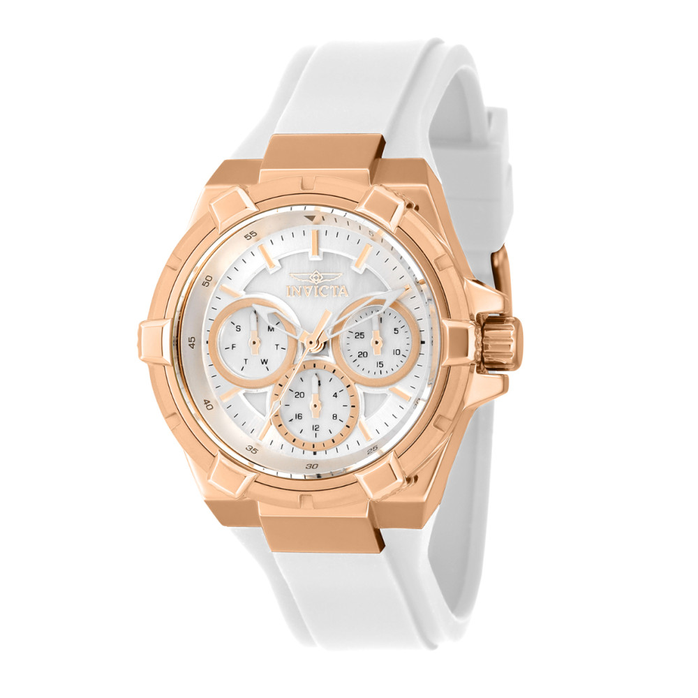 ectq10373_vni_0 jpg - Relógio Feminino Aviator com Mostrador Madrepérola, Invicta 37301, Branco -Este incrível relógio Invicta da coleção Aviator oferece um movimento exato de quartzo, com uma incrível caixa em ouro rosa. O mostrador exibe um mostrador de madrepérola de metal&