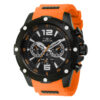 ectq20034_vni_0 jpg - Relógio Masculino Analógico de Quartzo 50mm, Invicta I Force 43002, Laranja -Este belo relógio Invicta I Force contém um movimento de quartzo preciso, além de uma caixa preta. Seu mostrador exibe um mostrador de metal preto protegido por um Cristal Flame Fu