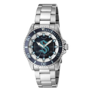 ectq21224_gz_vni_0 jpg - Relgio NHL Seattle Kraken Unissex 38mm em Ao ZG 42212 da Invicta estilo e preciso em um s acessrio. -<p>Este relgio Invicta NHL possui um movimento preciso e uma caixa prateada, com um mostrador de metal protegido por um cristal Flame Fusion altamente resistente. A pulseira feita de&</p>