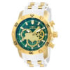ectq22432_gz_vni_0 jpg - Relgio masculino Pro SCUBA 50 mm. Ouro. Branco ZG 23422, Invicta -Este lindo relgio Invicta Pro contm um movimento preciso alm de uma caixa dourada. Seu mostrador exibe um mostrador de metal verde protegido por um cristal Flame Fusion altamente r