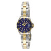 ectq2498_vni_0 jpg - Relógio Feminino Pro Diver, Invicta 8942, Prata e Dourado -Este incrível relógio Invicta da coleção Pro Diver oferece um movimento de quartzo exato, com uma incrível caixa de ouro e aço. O mostrador exibe um mostrador de metal azul protegi