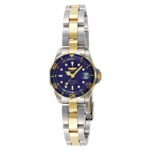 ectq2498_vni_0 jpg - Relógio Feminino Pro Diver, Invicta 8942, Prata e Dourado -<p>Este incrível relógio Invicta da coleção Pro Diver oferece um movimento de quartzo exato, com uma incrível caixa de ouro e aço. O mostrador exibe um mostrador de metal azul protegi</p>