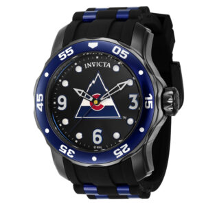 ectq25624_gz_vni_0 jpg - Relógio Masculino NHL Colorado Avalanche, Invicta ZG42652, Preto e Azul -<p>Este incrível relógio Invicta da coleção NHL oferece um movimento Quartz exato, com uma incrível caixa preta. O mostrador exibe um mostrador de metal preto protegido pelo nosso exc</p>