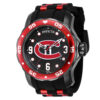 ectq26624_gz_vni_0 jpg - Relgio Invicta NHL Montreal Canadiens Masculino 48mm, Preto e Vermelho ZG 42662 -Este relgio Invicta NHL um item impressionante com movimento preciso e caixa preta. O mostrador de metal preto protegido por um cristal Flame Fusion altamente resistente. A pulseir