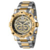 ectq27104_vni_0 jpg - Relgio Masculino Aviador 52mm. Ao. Ouro 40172, Invicta -Este impressionante relgio Invicta Aviator apresenta um movimento preciso e uma caixa prateada. Seu mostrador de fibra de vidro envolto por um cristal Flame Fusion altamente protet
