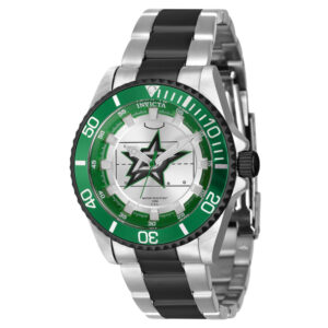 ectq31224_gz_vni_0 jpg - Relgio Invicta NHL Dallas Stars Unissex 38mm em Ao Preto ZG 42213 -<p>Este relgio Invicta da coleo NHL apresenta um movimento preciso e uma caixa prateada impressionante. O mostrador protegido por um cristal Flame Fusion exclusivo e possui um design&</p>