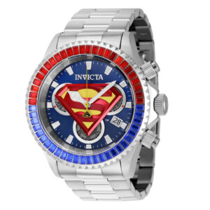 ectq36214_vni_0 jpg - Relógio Masculino DC Comics Superman, Invicta 41263, Prata -<p>Este impressionante relógio Invicta DC Comics apresenta um movimento preciso de quartzo, bem como uma caixa de aço. Seu mostrador de metal azul é envolto por um cristal Flame Fusio</p>