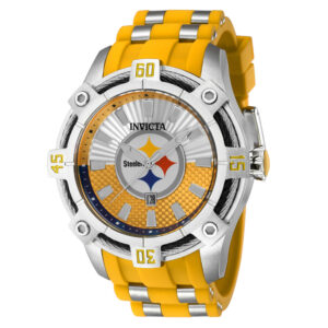ectq37024_gz_vni_0 jpg - Relgio Masculino NFL Pittsburgh Steelers em Ao 52mm Invicta Amarelo ZG 42073 -<p>Este relgio Invicta da coleo NFL possui um movimento preciso e uma caixa prateada impressionante. O mostrador feito de metal em fibra de vidro e protegido por um cristal Flame Fusi</p>