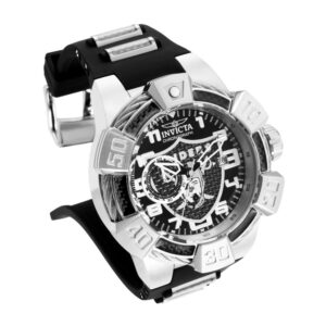 ectq38753_vni_1 jpg - Relógio Masculino NFL Las Vegas Raiders, Invicta 35783, Preto e Branco -<p>Este impressionante relógio Invicta NFL apresenta um movimento Quartz preciso, bem como uma caixa prateada. Seu mostrador de metal é envolto por um Cristal Flame Fusion altamente p</p>