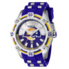 ectq42334_gz_vni_0 jpg - Relgio Masculino NFL Los Angeles Rams de Ao Inoxidvel de 52mm em Azul Invicta -Este relgio Invicta da coleo NFL possui um movimento preciso e uma caixa prateada impressionante. O mostrador feito de metal em fibra de vidro e protegido por nosso exclusivo Flame