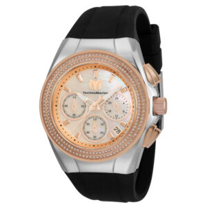 ectq440021_mt_vni_0 jpg - Relgio feminino TechnoMarine Cruise Diva com mostrador em madreprola 40 mm, preto. -<p>Este um relgio TechnoMarine Diva com caixa em ao e ouro rosa, movimento preciso e mostrador branco em madreprola protegido por um cristal Flame Fusion altamente resistente. A pulse</p>