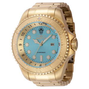 ectq49573_vni_0 jpg - Relgio masculino Hydromax 52 mm. Ouro 37594, Invicta -<p>Este incrvel relgio Invicta da coleo Hydromax oferece um movimento exato, com uma incrvel caixa dourada. O mostrador exibe um mostrador de metal turquesa protegido por nosso crista</p>