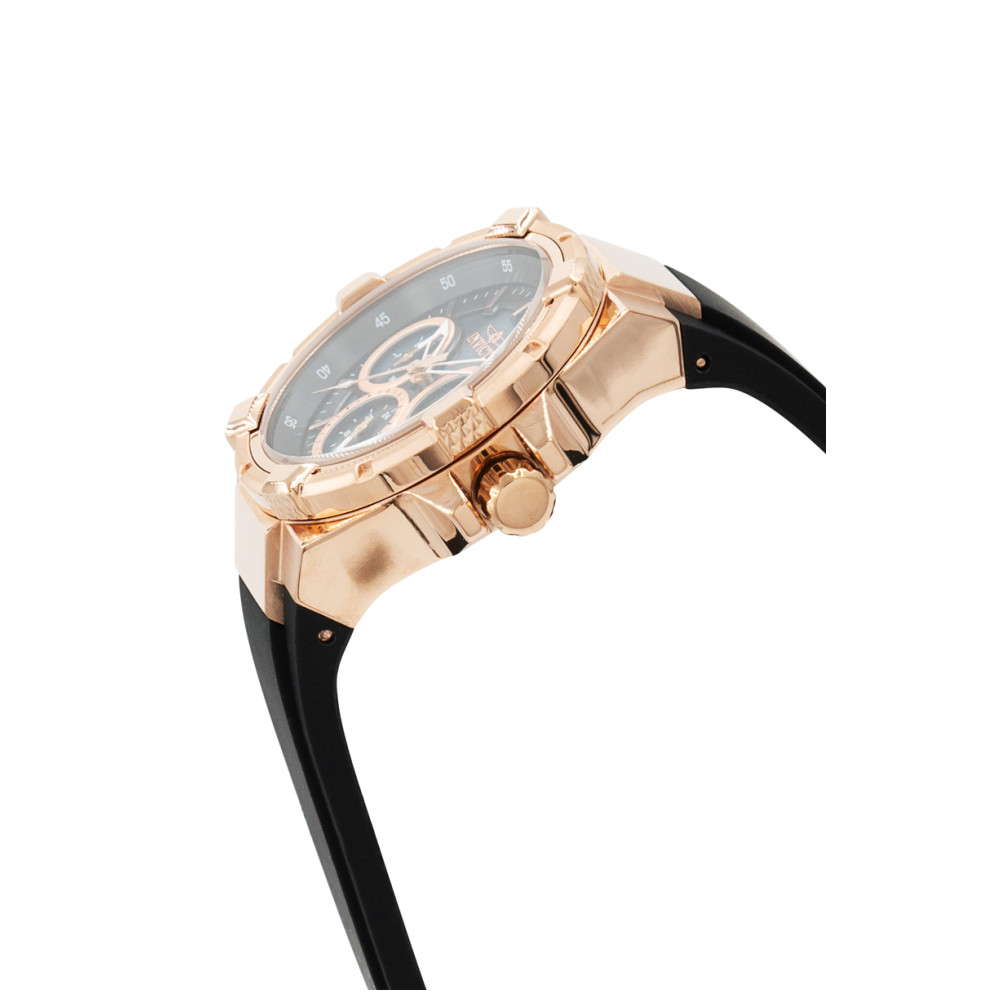ectq50373_vni_2 jpg - Relógio Feminino Aviator com Mostrador Madrepérola, Invicta 37305, Preto -Este impressionante relógio Invicta Aviator apresenta um movimento de quartzo preciso, bem como uma caixa em ouro rosa. Seu mostrador de madrepérola em metal preto é envolto por um