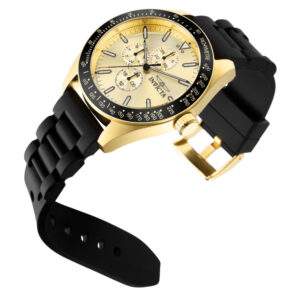 ectq50483_vni_1 jpg - Relógio masculino Invicta Aviator, Preto 38405 -<p>Este belo relógio Invicta Aviator contém um movimento preciso de quartzo, além de uma caixa de ouro. Seu rosto exibe um mostrador de metal dourado protegido por um cristal de fusão</p>