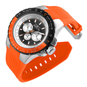ectq53033_vni_1 jpg - Relógio Masculino de Quartzo Aviator, Invicta 33035, Laranja -<p>Este atraente relógio Invicta da coleção Aviator é movido por um movimento Quartz preciso, com caixa de aço. Seu mostrador é decorado por um mostrador de metal preto e protegido po</p>