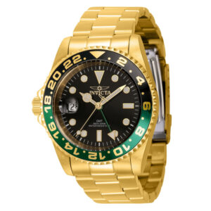 ectq56934_vni_0 jpg - Relógio Masculino de Quartzo Pro Diver, Invicta 43965, Dourado -<p>Este atraente relógio Invicta da coleção Pro Diver é movido por um movimento Quartz preciso, com caixa dourada. Seu mostrador é decorado por um mostrador de metal preto e protegido</p>