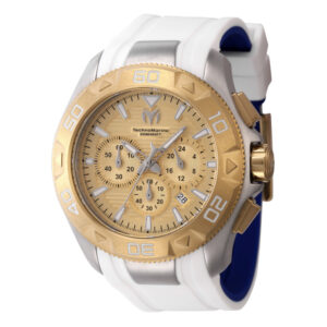 ectq600226_mt_vni_0 jpg - Relógio Masculino TechnoMarine UF6, Invicta TM622006, Branco e Azul -<p>Este impressionante relógio TechnoMarine apresenta um movimento preciso de quartzo, bem como uma caixa de aço dourada. Seu mostrador de metal dourado é envolto por um cristal miner</p>