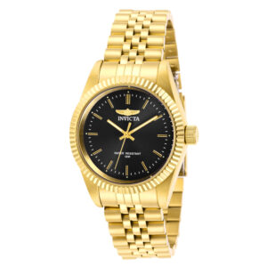 ectq60492_vni_0 jpg - Relógio Feminino de Quartzo Specialty, Invicta 29406, Dourado -<p>Este incrível relógio Invicta da coleção Specialty oferece um movimento de quartzo exato, com uma caixa de ouro incrível. O mostrador exibe um mostrador de metal carvão protegido p</p>