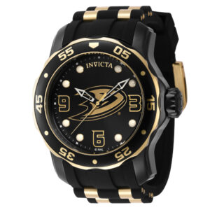 ectq61324_gz_vni_0 jpg - Relgio masculino Invicta NHL Anaheim Ducks 48mm, ouro e preto. Modelo ZG 42316. -<p>Este relgio Invicta da coleo NHL tem um movimento preciso e uma caixa preta elegante. Seu mostrador decorado com um mostrador de metal e protegido por um resistente Cristal Flame F</p>