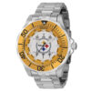 ectq62124_gz_vni_0-1 jpg - Relgio Masculino NFL Pittsburgh Steelers Automtico 47mm. Ao ZG 42126, Invicta -Este lindo relgio Invicta NFL contm um movimento Automtico preciso alm de uma caixa de ao. Seu mostrador exibe um mostrador de metal prateado protegido por um Cristal Mineral de al