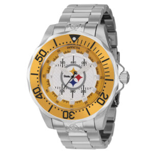 ectq62124_gz_vni_0-1 jpg - Relgio Masculino NFL Pittsburgh Steelers Automtico 47mm. Ao ZG 42126, Invicta -<p>Este lindo relgio Invicta NFL contm um movimento Automtico preciso alm de uma caixa de ao. Seu mostrador exibe um mostrador de metal prateado protegido por um Cristal Mineral de al</p>