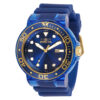 ectq63323_vni_0 jpg - Relgio masculino profissional 51,5 mm. Azul. Transparente 32336, Invicta -Este lindo relgio Invicta Pro contm um movimento preciso alm de uma caixa dourada e azul. Seu mostrador exibe um mostrador de metal azul protegido por um Cristal Mineral de alta re