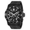 ectq6700_vni_0 jpg - Relógio Masculino Pro Diver SCUBA, Invicta 0076, Preto -Este impressionante relógio Invicta Pro Diver apresenta um movimento de quartzo preciso, bem como uma caixa preta. Seu mostrador de metal preto é envolto por um altamente protetor&