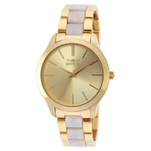ectq69402_vni_2 jpg - Relgio feminino anjo 38 mm. Ouro. Prola 20496, Invicta -<p>Este impressionante relgio Invicta Angel apresenta um movimento preciso, bem como uma caixa dourada. Seu mostrador de metal dourado envolto por um Cristal Flame Fusion altamente pr</p>