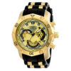 ectq72432_gz_vni_0 jpg - Relgio Masculino Invicta Pro SCUBA 50mm Ouro e Preto ZG 23427 -Este relgio Invicta Pro uma pea impressionante com movimento preciso e caixa dourada. O mostrador de metal dourado protegido por um Cristal Flame Fusion altamente resistente. A pul