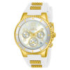 ectq78142_vni_0 jpg - Relógio Feminino de Quartzo BLU, Invicta 24187, Branco e Dourado -Este incrível relógio Invicta da coleção BLU oferece um movimento de quartzo exato, com uma caixa de ouro incrível. O mostrador exibe um mostrador de metal prateado protegido por n