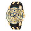 ectq78871_vni_0 jpg - Relógio Masculino Pro Diver SCUBA, Invicta 17887, Preteo e Dourado -Este incrível relógio Invicta da coleção Pro Diver oferece um movimento de quartzo exato, com uma caixa de ouro incrível. O mostrador exibe um mostrador de metal dourado protegido&