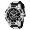 ectq79563_gz_vni_0 jpg - Relógio Masculino de Quartzo Speedway, Invicta ZG36597, Preto e Prata -Este impressionante relógio Invicta Speedway apresenta um movimento Quartz preciso, bem como uma caixa prateada. Seu mostrador preto em fibra de carbono é envolto por um cristal Fl