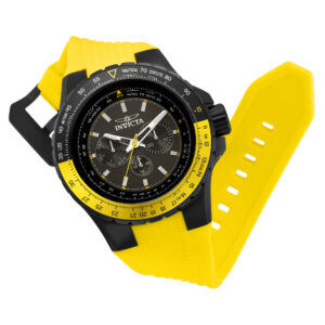 ectq83033_vni_1 jpg - Relógio Masculino de Quartzo Aviator, Invicta 33038, Amarelo -<p>Este lindo relógio Invicta Aviator contém um movimento Quartz preciso além de uma caixa preta. Seu mostrador exibe um mostrador de metal preto protegido por um cristal Flame Fusion</p>