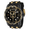 ectq90324_gz_vni_0 jpg - Relgio Invicta NHL Los Angeles Kings 48mm. Ouro e preto. Modelo ZG 42309 para homens. -Este relgio Invicta da coleo NHL apresenta um movimento preciso, caixa preta e mostrador decorado com metal, protegido por Cristal Flame Fusion resistente. A pulseira feita de sili