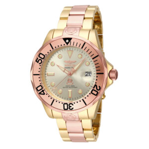 ectq93061_gz_vni_0 jpg - Relógio Masculino Pro Diver Automático, Invicta ZG 16039, Dourado e Ouro Rosa -<p>Este lindo relógio Invicta Pro Diver contém um movimento automático preciso, além de uma caixa em ouro rosa. Seu mostrador exibe um mostrador de metal dourado protegido por um Cris</p>