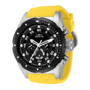 ectq95514_vni_0 jpg - Relógio Masculino Speedway com Mostrador em Madrepérola, Invicta 41559, Amarelo -<p>Este incrível relógio Invicta da coleção Speedway oferece um movimento Quartz exato, com uma incrível caixa de aço. O mostrador exibe um mostrador preto em madrepérola protegido pe</p>