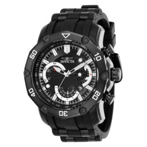 ectq99722_vni_0 jpg - Relgio masculino Invicta Pro SCUBA 50 mm preto, resistente gua. -<p>Este relgio Invicta da coleo Pro possui um movimento preciso e uma caixa preta, com um mostrador de metal preto decorado e protegido por um resistente Flame Fusion Crystal. A pulse</p>