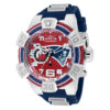 ectq18753_vni_0 jpg - Relgio NFL New England Patriots Masculino 52mm. Branco. Azul 35781, Invicta -Este impressionante relgio Invicta NFL apresenta um movimento preciso, bem como uma caixa prateada. Seu mostrador de metal envolto por um cristal de fuso de chama altamente proteto