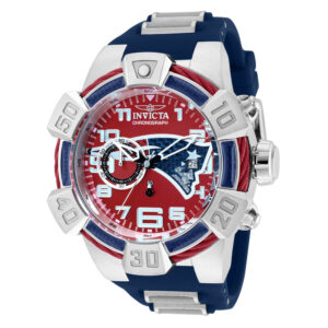ectq18753_vni_0 jpg - Relgio NFL New England Patriots Masculino 52mm. Branco. Azul 35781, Invicta -<p>Este impressionante relgio Invicta NFL apresenta um movimento preciso, bem como uma caixa prateada. Seu mostrador de metal envolto por um cristal de fuso de chama altamente proteto</p>