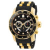 ectq1896_vni_0 jpg - Relógio Masculino Pro Diver SCUBA, Invicta 6981, Preto e Dourado -Este impressionante relógio Invicta Pro Diver apresenta um movimento de quartzo preciso, bem como uma caixa de ouro. Seu mostrador de metal preto é envolto por um altamente proteto