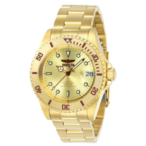 ectq26742_vni_0 jpg - Relógio Masculino Automático Pro Diver, Invicta 24762, Dourado -<p>Este lindo relógio Invicta Pro Diver contém um movimento automático preciso, além de uma caixa dourada. Seu mostrador exibe um mostrador de metal champagne, protegido por um Crista</p>