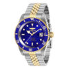 ectq28192_vni_0 jpg - Relógio Masculino Automático Pro Diver, Invicta 29182, Prata, Dourado e Azul -Este impressionante relógio Invicta Pro Diver apresenta um movimento automático preciso, bem como uma caixa de aço dourada. Seu mostrador de metal azul é envolto por um Cristal Min