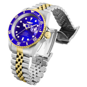 ectq28192_vni_1 jpg - Relógio Masculino Automático Pro Diver, Invicta 29182, Prata, Dourado e Azul -<p>Este impressionante relógio Invicta Pro Diver apresenta um movimento automático preciso, bem como uma caixa de aço dourada. Seu mostrador de metal azul é envolto por um Cristal Min</p>
