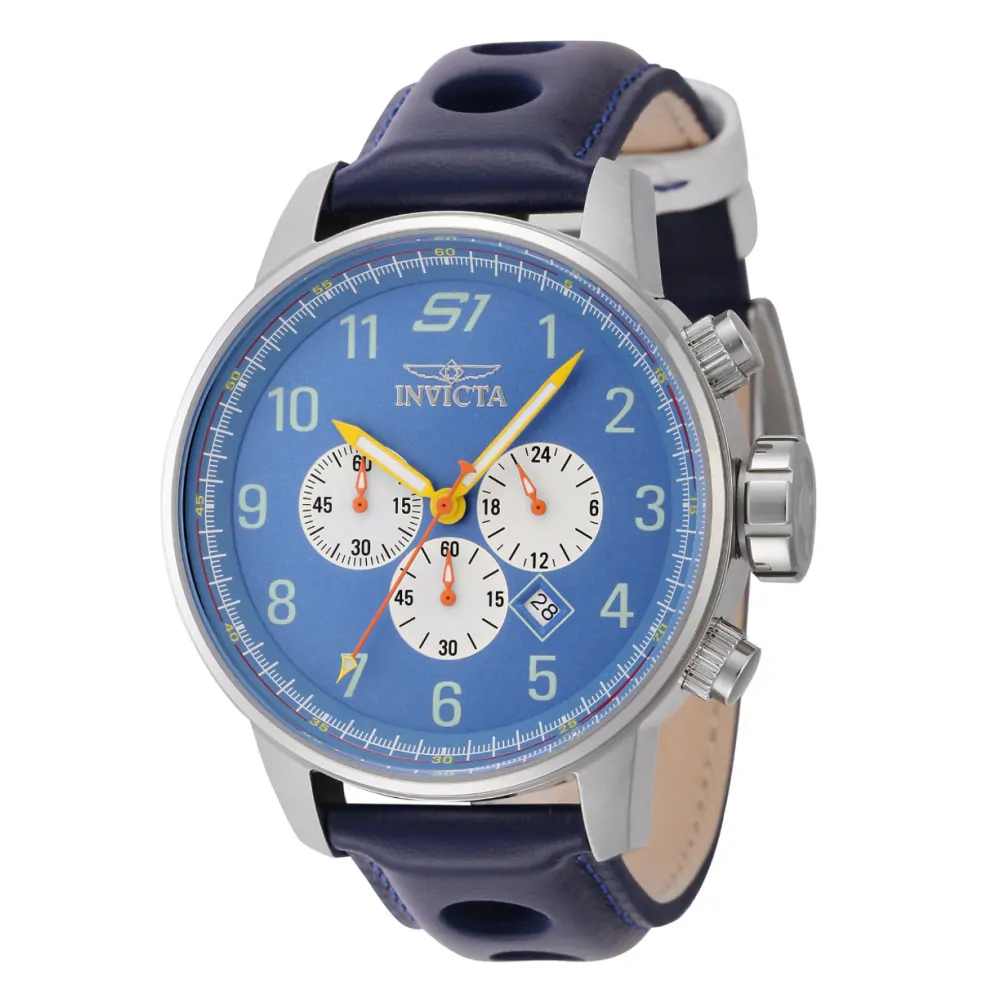 ectq35944_vni_0 jpg - Relgio masculino S1 Rally 48 mm. Branco. Azul 44953, Invicta -Este incrvel relgio Invicta da coleo S1 Rally oferece um movimento exato, com uma incrvel caixa de ao. O mostrador exibe um mostrador de metal protegido por nosso Cristal Mineral p