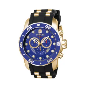 ectq3896_vni_0 jpg - Relógio Masculino Pro Diver SCUBA, Invicta 6983, Preto, Dourado e Azul -<p>Este incrível relógio Invicta da coleção Pro Diver oferece um movimento de quartzo exato, com uma caixa de ouro incrível. O mostrador exibe um mostrador de metal azul protegido por</p>