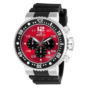 ectq43762_vni_0 jpg - Relógio Masculino Pro Diver, Invicta 26734, Preto e Vermelho -<p>Este incrível relógio Invicta da coleção Pro Diver oferece um movimento Quartz exato, com uma incrível caixa de aço preta. O mostrador exibe um mostrador de metal protegido por nos</p>