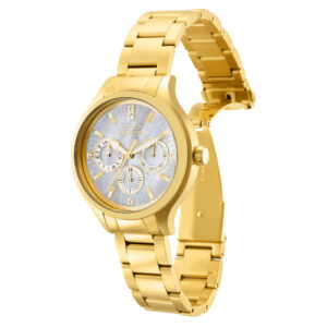 ectq45682_vni_1 jpg - Relgio feminino anjo com mostrador em madreprola 38 mm. Ouro 28654, Invicta -<p>Este lindo relgio Invicta Angel contm um movimento preciso alm de uma caixa dourada. Seu mostrador exibe um mostrador branco em madreprola protegido por um cristal Flame Fusion alt</p>