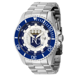 ectq56434_gz_vni_0 jpg - Relgio Masculino Invicta MLB Kansas City Royals em Ao ZG 43465 de 47mm Estilo e Qualidade em um s Produto -<p>Este relgio Invicta MLB possui um movimento preciso e uma caixa prateada. O mostrador protegido por um Cristal Flame Fusion altamente resistente e a pulseira de ao inoxidvel. Resis</p>