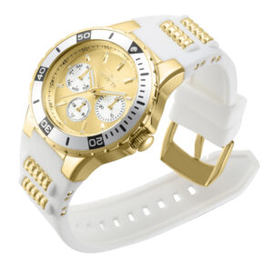 ectq71373_vni_1 jpg - Relógio Feminino Aviator, Invicta 37317, Branco, Dourado e Preto -<p>Este impressionante relógio Invicta Aviator apresenta um movimento de quartzo preciso, bem como uma caixa de ouro. Seu mostrador de metal é envolto por um Cristal Flame Fusion alta</p>